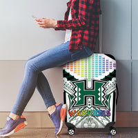 Hawaii Warriors Football Luggage Cover Rainbow Kakau Pattern White LT05 - Polynesian Pride