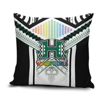 Hawaii Warriors Football Pillow Cover Rainbow Kakau Pattern White LT05 White - Polynesian Pride