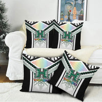 Hawaii Warriors Football Pillow Cover Rainbow Kakau Pattern White LT05 - Polynesian Pride