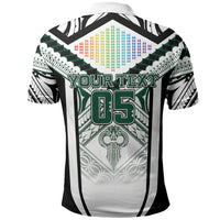 Custom Hawaii Warriors Football Polo Shirt Rainbow Kakau Pattern White LT05 - Polynesian Pride