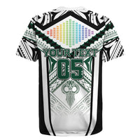 Custom Hawaii Warriors Football Rugby Jersey Rainbow Kakau Pattern White LT05 - Polynesian Pride