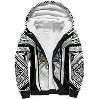 Custom Hawaii Warriors Football Sherpa Hoodie Rainbow Kakau Pattern White LT05 Unisex White - Polynesian Pride