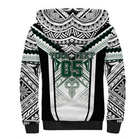 Custom Hawaii Warriors Football Sherpa Hoodie Rainbow Kakau Pattern White LT05 - Polynesian Pride
