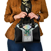 Hawaii Warriors Football Shoulder Handbag Rainbow Kakau Pattern White LT05 - Polynesian Pride