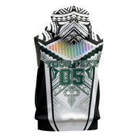 Custom Hawaii Warriors Football Sleeveless Hoodie Rainbow Kakau Pattern White LT05 - Polynesian Pride