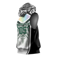 Custom Hawaii Warriors Football Sleeveless Hoodie Rainbow Kakau Pattern White LT05 - Polynesian Pride