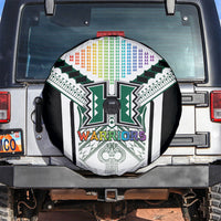 Hawaii Warriors Football Spare Tire Cover Rainbow Kakau Pattern White LT05 White - Polynesian Pride