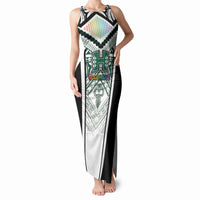 Custom Hawaii Warriors Football Tank Maxi Dress Rainbow Kakau Pattern White LT05 Women White - Polynesian Pride