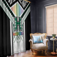 Hawaii Warriors Football Window Curtain Rainbow Kakau Pattern White LT05 - Polynesian Pride