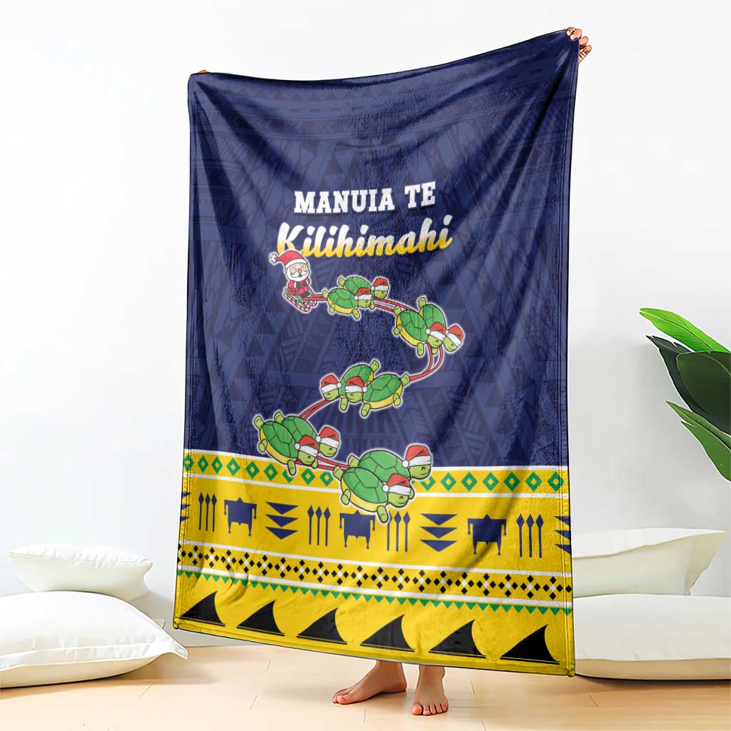 Tokelau Christmas Blanket Tokelauan Turtle Santa Sleigh