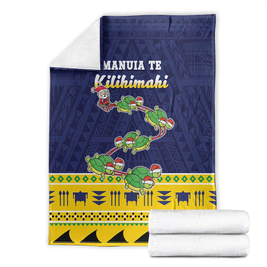 Tokelau Christmas Blanket Tokelauan Turtle Santa Sleigh