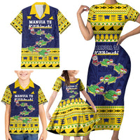 Tokelau Christmas Family Matching Short Sleeve Bodycon Dress and Hawaiian Shirt Tokelauan Turtle Santa Sleigh LT05 - Polynesian Pride