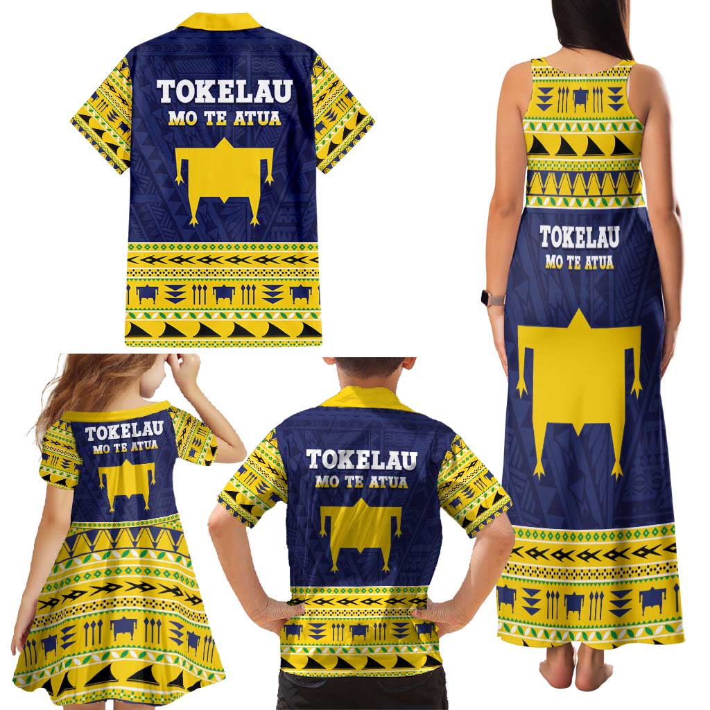 Tokelau Christmas Family Matching Tank Maxi Dress and Hawaiian Shirt Tokelauan Turtle Santa Sleigh LT05 - Polynesian Pride