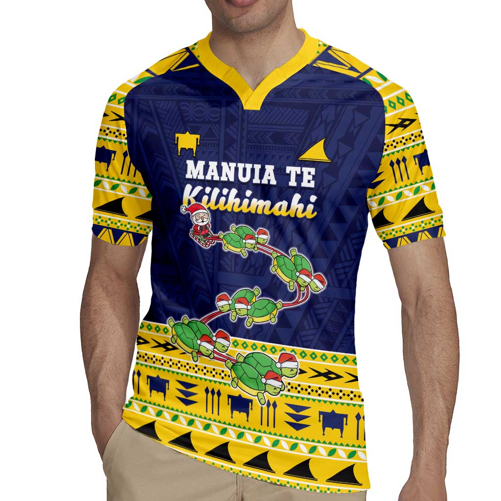 Tokelau Christmas Rugby Jersey Tokelauan Turtle Santa Sleigh