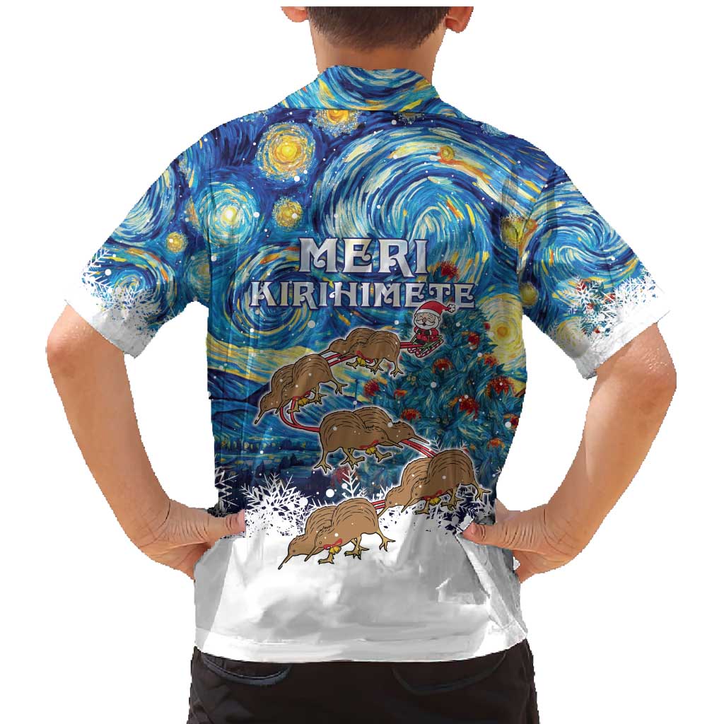New Zealand Christmas Family Matching Mermaid Dress and Hawaiian Shirt Kiwis Santa Sleigh Starry Night Style LT05 - Polynesian Pride
