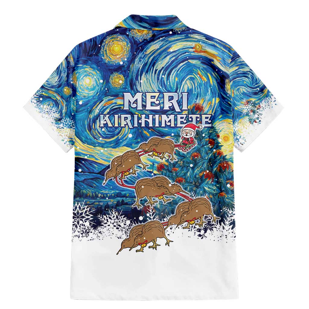 New Zealand Christmas Family Matching Mermaid Dress and Hawaiian Shirt Kiwis Santa Sleigh Starry Night Style LT05 - Polynesian Pride