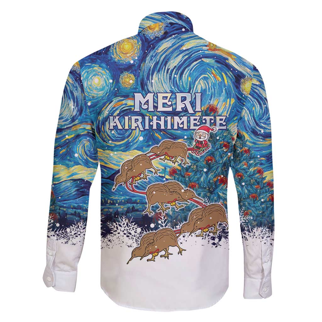New Zealand Christmas Family Matching Mermaid Dress and Hawaiian Shirt Kiwis Santa Sleigh Starry Night Style LT05 - Polynesian Pride
