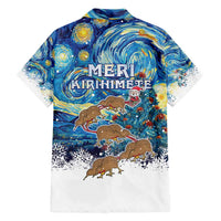 New Zealand Christmas Family Matching Puletasi and Hawaiian Shirt Kiwis Santa Sleigh Starry Night Style LT05 - Polynesian Pride