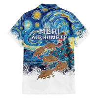 New Zealand Christmas Family Matching Short Sleeve Bodycon Dress and Hawaiian Shirt Kiwis Santa Sleigh Starry Night Style LT05 - Polynesian Pride