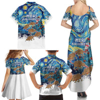New Zealand Christmas Family Matching Summer Maxi Dress and Hawaiian Shirt Kiwis Santa Sleigh Starry Night Style LT05 - Polynesian Pride