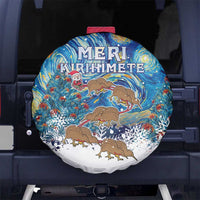 New Zealand Christmas Spare Tire Cover Kiwis Santa Sleigh Starry Night Style LT05 - Polynesian Pride