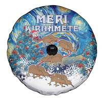 New Zealand Christmas Spare Tire Cover Kiwis Santa Sleigh Starry Night Style LT05 - Polynesian Pride