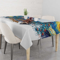 New Zealand Christmas Tablecloth Kiwis Santa Sleigh Starry Night Style LT05 - Polynesian Pride