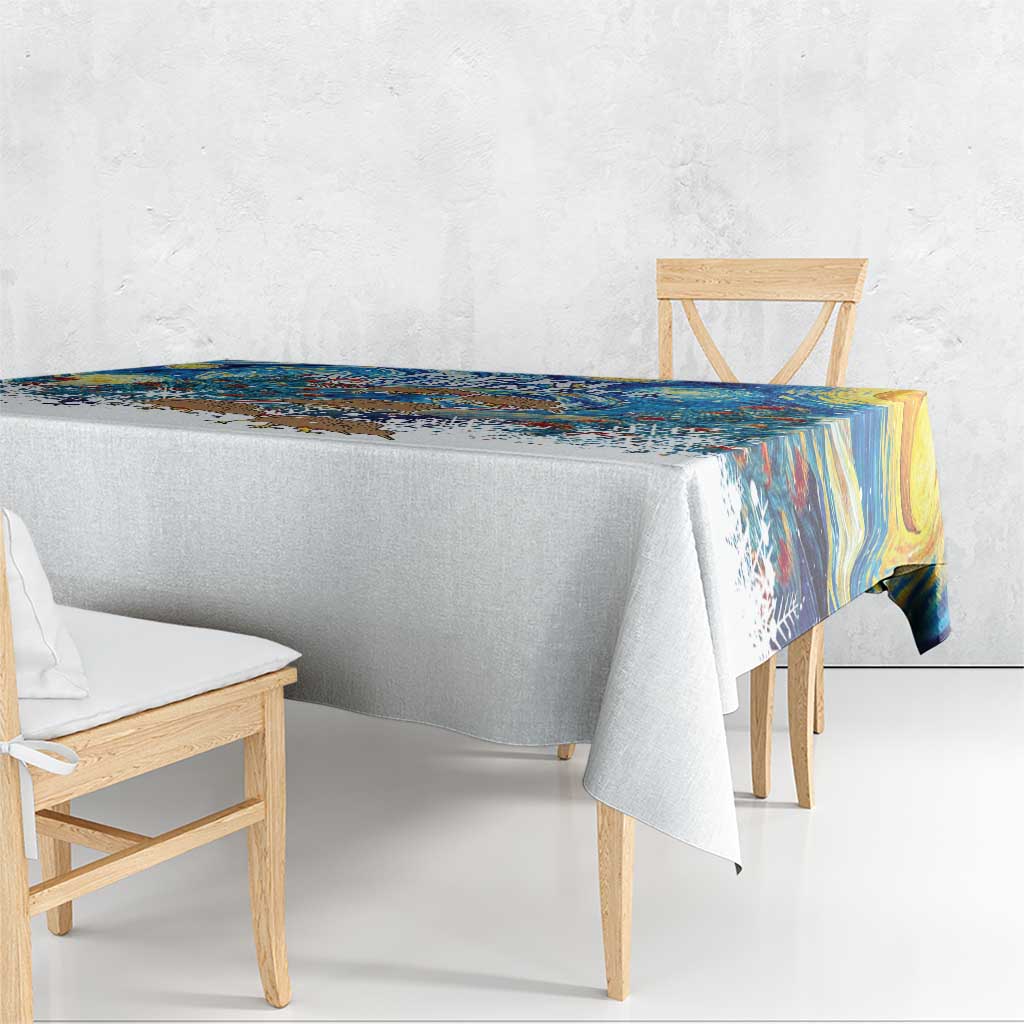 New Zealand Christmas Tablecloth Kiwis Santa Sleigh Starry Night Style LT05 - Polynesian Pride