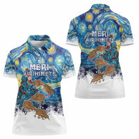 New Zealand Christmas Women Polo Shirt Kiwis Santa Sleigh Starry Night Style LT05 - Polynesian Pride