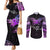 Pancreatic Cancer Awareness Couples Matching Mermaid Dress and Long Sleeve Button Shirt Keep Calm And Fight On Polynesian Pattern LT05 Purple - Polynesian Pride