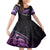 Pancreatic Cancer Awareness Family Matching Summer Maxi Dress and Hawaiian Shirt Keep Calm And Fight On Polynesian Pattern LT05 Daughter's Dress Purple - Polynesian Pride