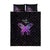 Pancreatic Cancer Awareness Quilt Bed Set Keep Calm And Fight On Polynesian Pattern LT05 Purple - Polynesian Pride