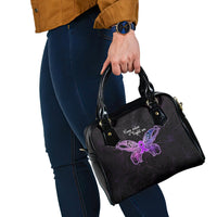 Pancreatic Cancer Awareness Shoulder Handbag Keep Calm And Fight On Polynesian Pattern LT05 - Polynesian Pride