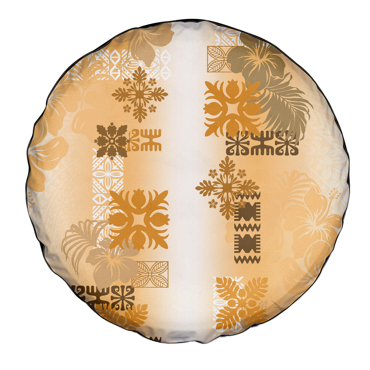 Hawaiian Quilt Spare Tire Cover Vintage Pattern Brown LT05 - Polynesian Pride