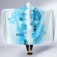 Hawaiian Quilt Hooded Blanket Vintage Pattern Blue LT05 - Polynesian Pride
