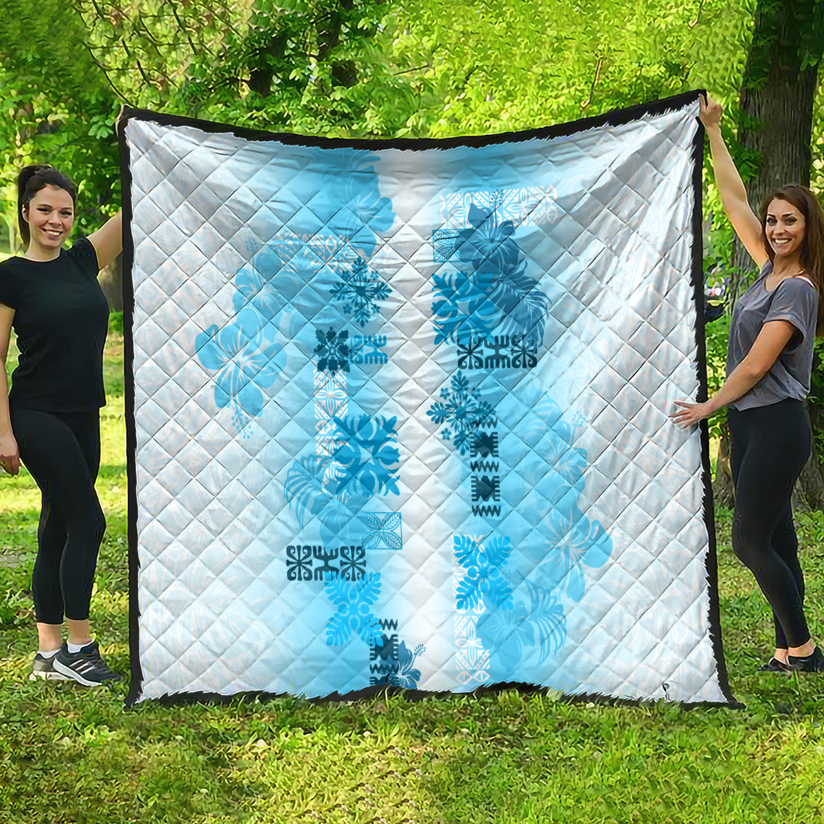 Hawaiian Quilt Quilt Vintage Pattern Blue LT05 - Polynesian Pride