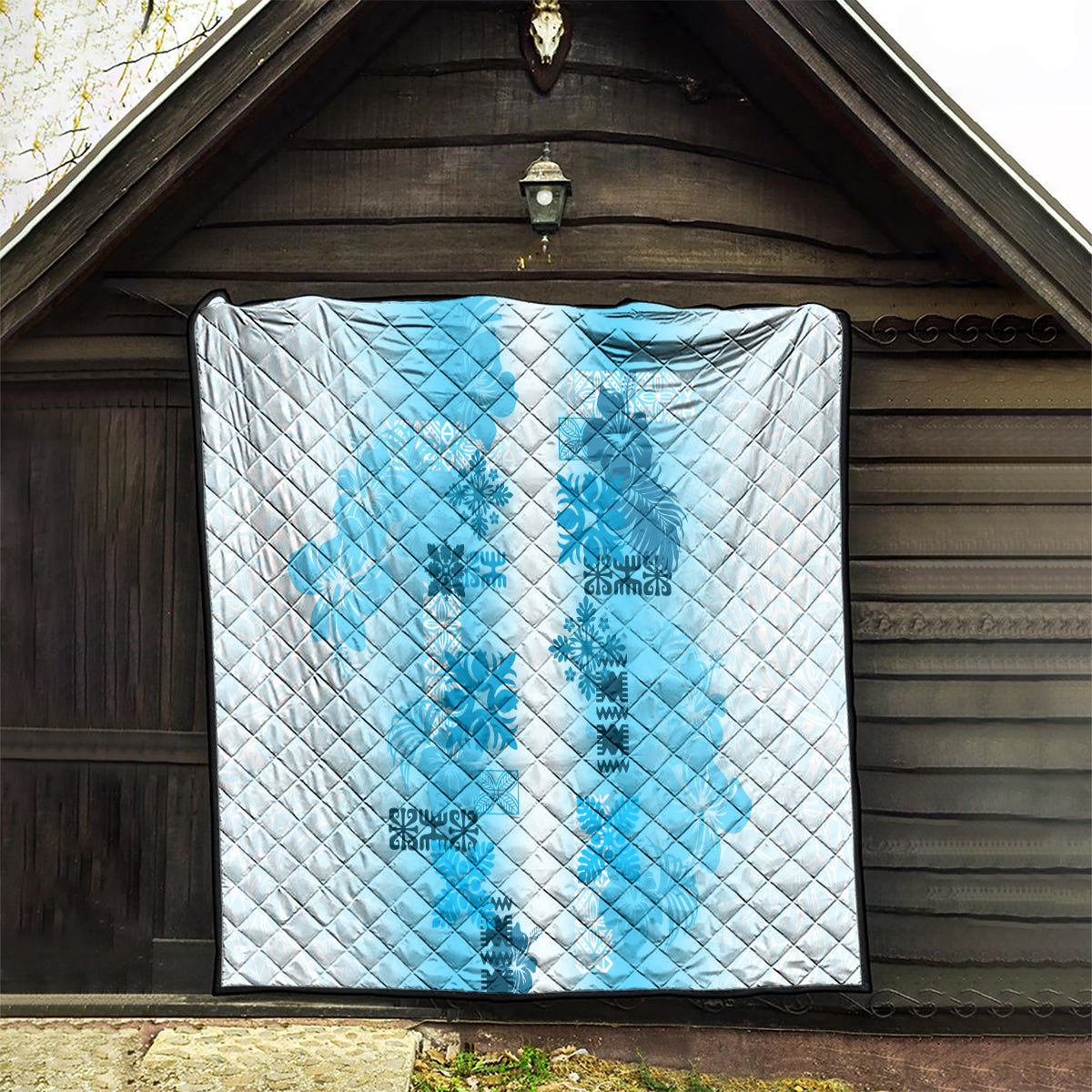 Hawaiian Quilt Quilt Vintage Pattern Blue LT05 - Polynesian Pride