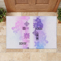 Hawaiian Quilt Rubber Doormat Vintage Pattern Galaxy LT05 - Polynesian Pride