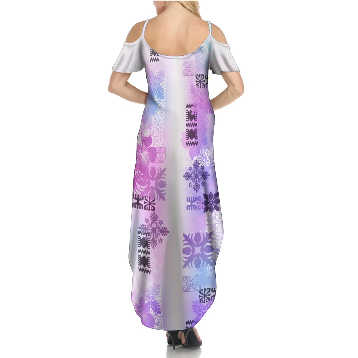 Hawaiian Quilt Summer Maxi Dress Vintage Pattern Galaxy LT05 - Polynesian Pride