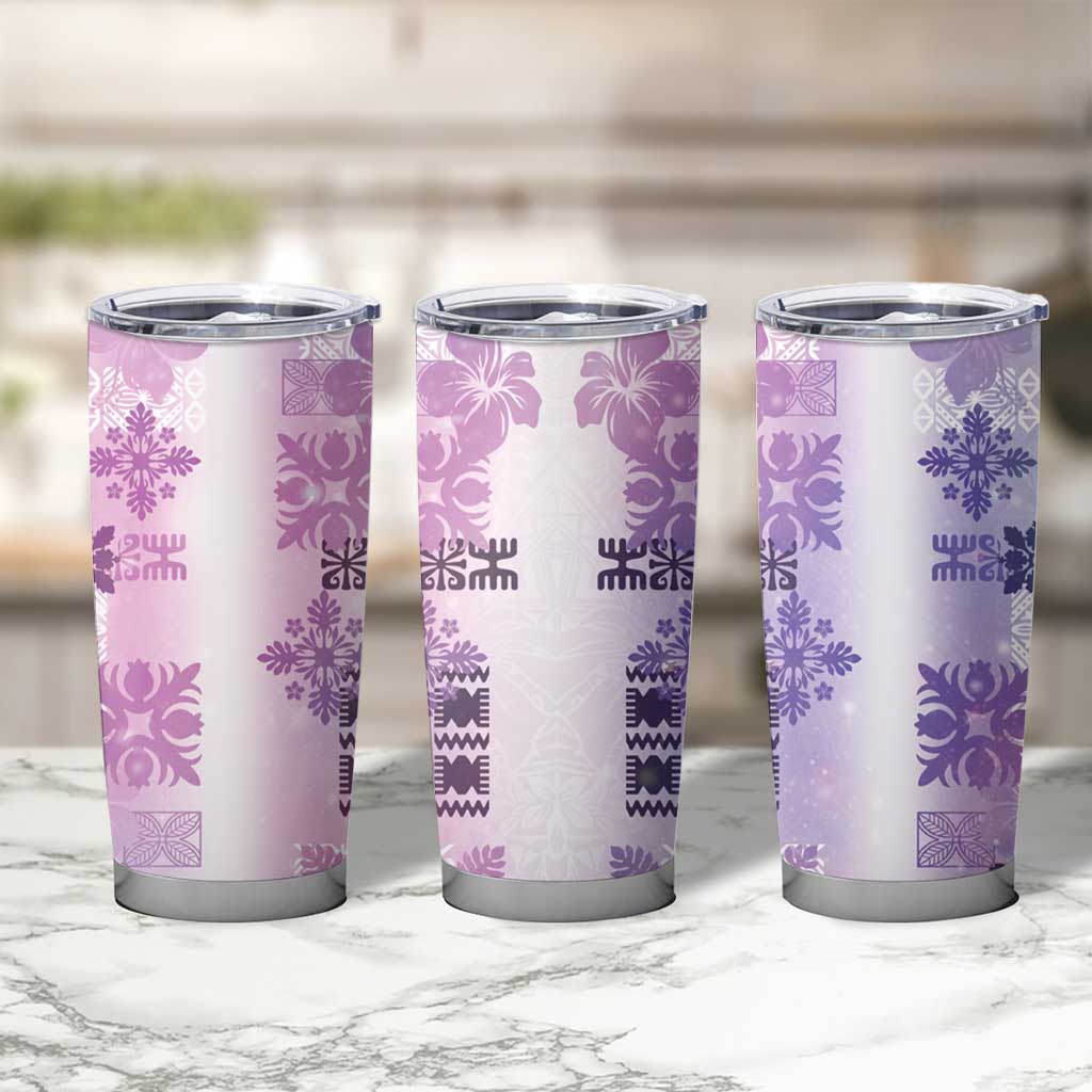 Hawaiian Quilt Tumbler Cup Vintage Pattern Galaxy
