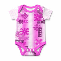 Hawaiian Quilt Baby Onesie Vintage Pattern Pink LT05 Pink - Polynesian Pride