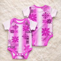 Hawaiian Quilt Baby Onesie Vintage Pattern Pink LT05 - Polynesian Pride