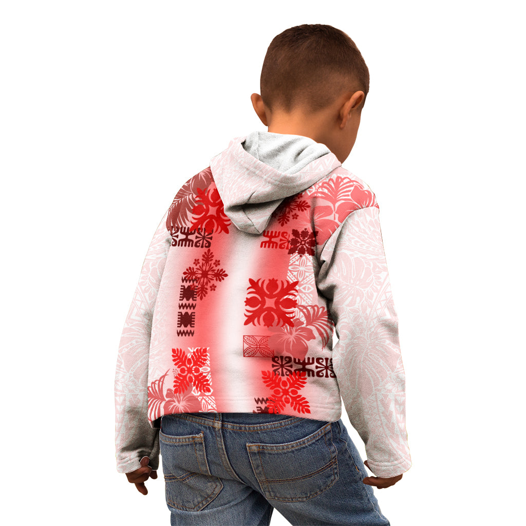 Hawaiian Quilt Kid Hoodie Vintage Pattern Red LT05 - Polynesian Pride