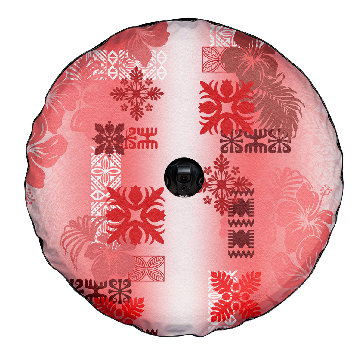 Hawaiian Quilt Spare Tire Cover Vintage Pattern Red LT05 - Polynesian Pride