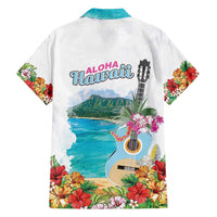 Aloha Hawaii Waikiki Beach Landscape Family Matching Long Sleeve Bodycon Dress and Hawaiian Shirt LT05 - Polynesian Pride