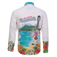 Aloha Hawaii Waikiki Beach Landscape Family Matching Puletasi and Hawaiian Shirt