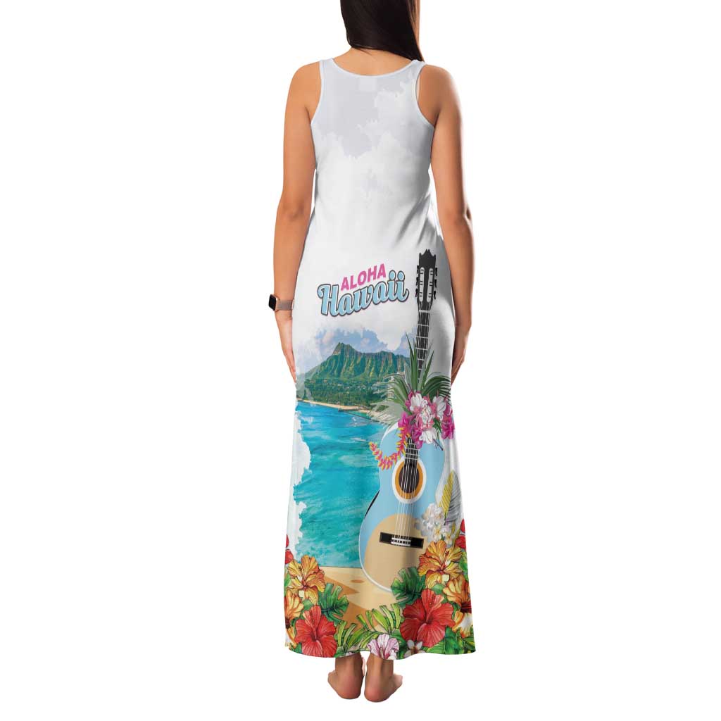 Aloha Hawaii Waikiki Beach Landscape Family Matching Tank Maxi Dress and Hawaiian Shirt LT05 - Polynesian Pride