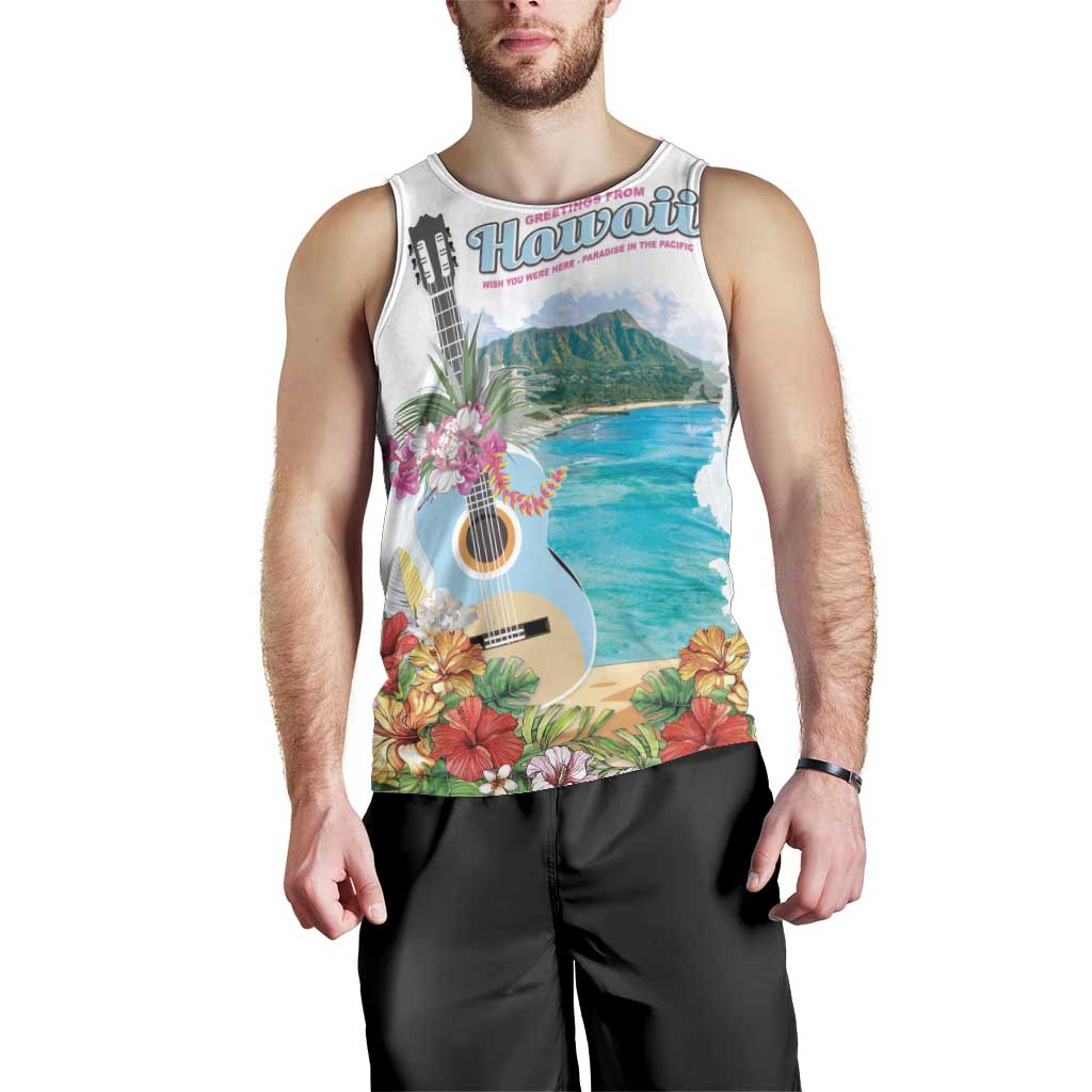 Aloha Hawaii Waikiki Beach Landscape Men Tank Top