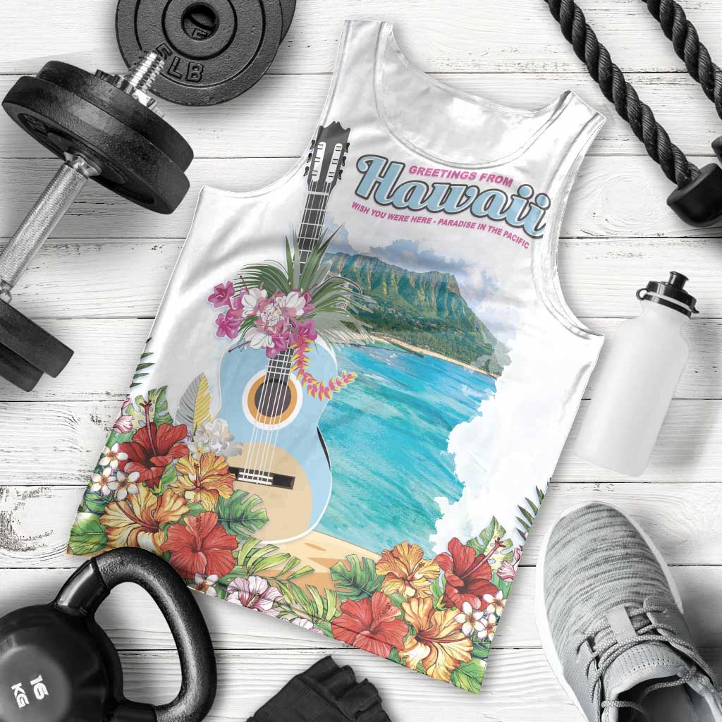 Aloha Hawaii Waikiki Beach Landscape Men Tank Top