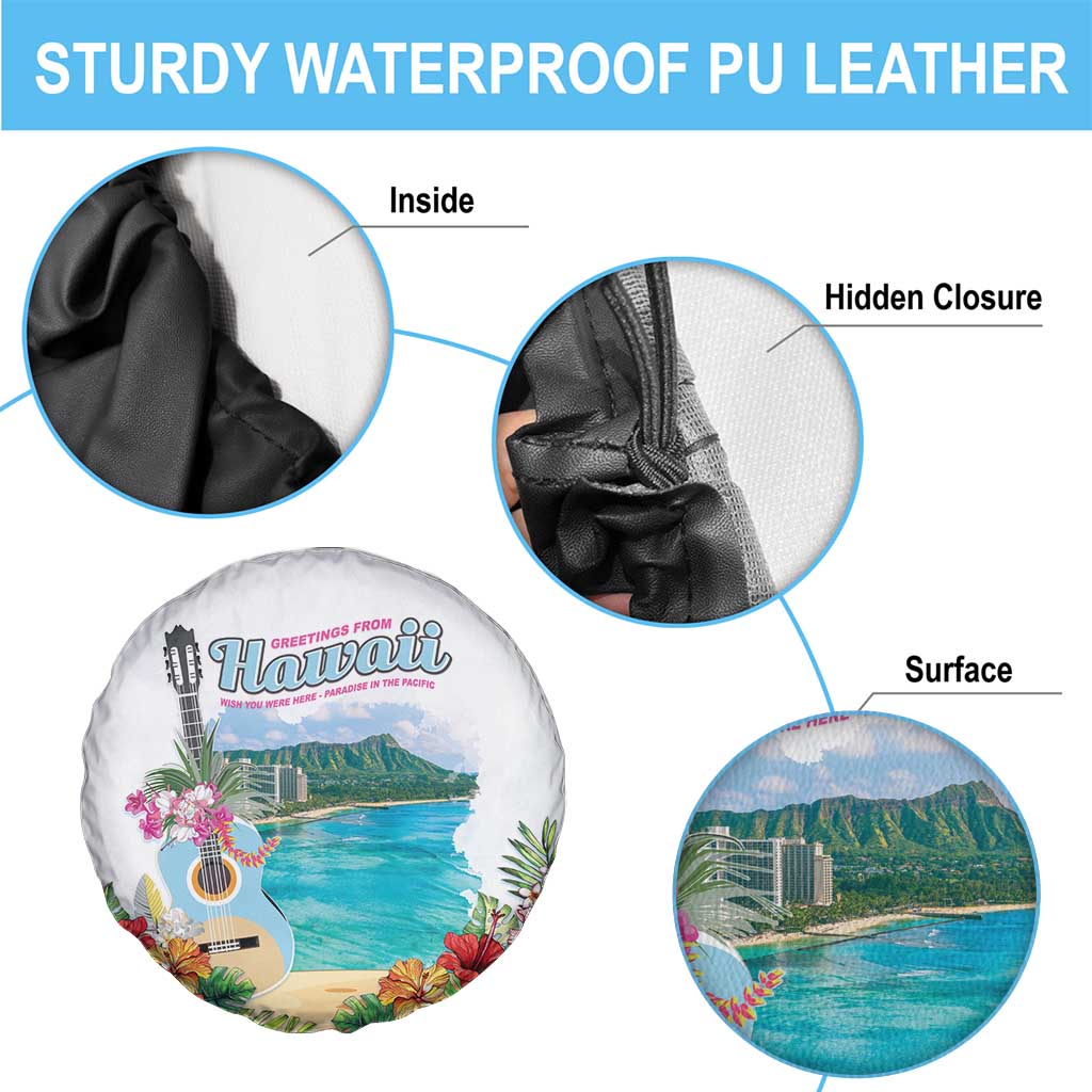 Aloha Hawaii Waikiki Beach Landscape Spare Tire Cover